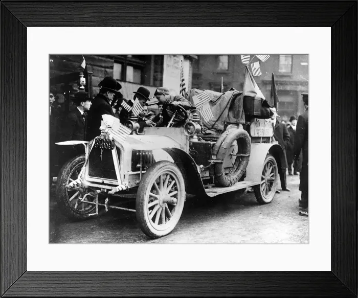 Framed Print : The New York to Paris motor race of 1908. The race