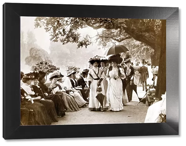Ladies of Edwardian society take a stroll in Hyde Park London Clothing Women