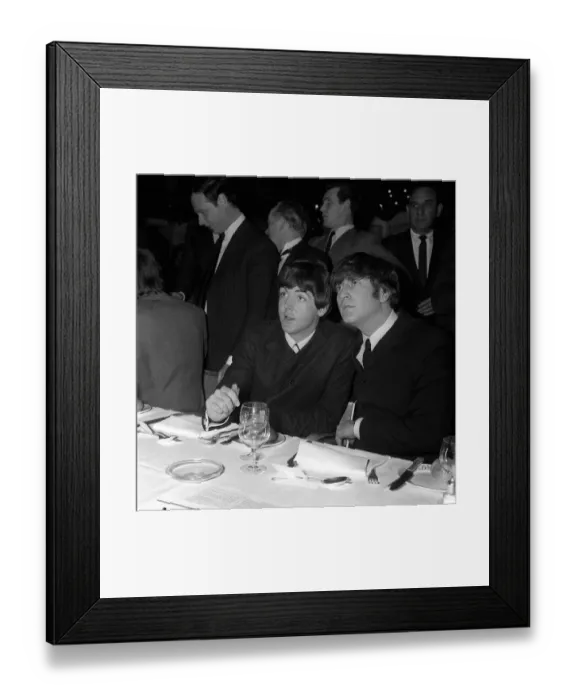 Framed Print : Paul McCartney and John Lennon at the Variety Club Awards luncheon, Dorchester Hotel Framed Print : Paul McCartney and John Lennon at the Variety Club Awards luncheon, Dorchester Hotel
