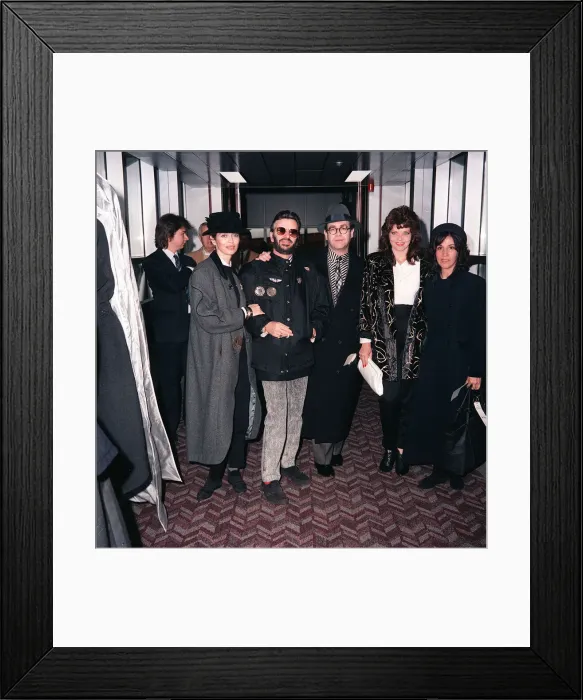 Framed Print : Ringo Starr with wife Barbara Bach and Elton John and wife Renata John at LAP Framed Print : Ringo Starr with wife Barbara Bach and Elton John and wife Renata John at LAP