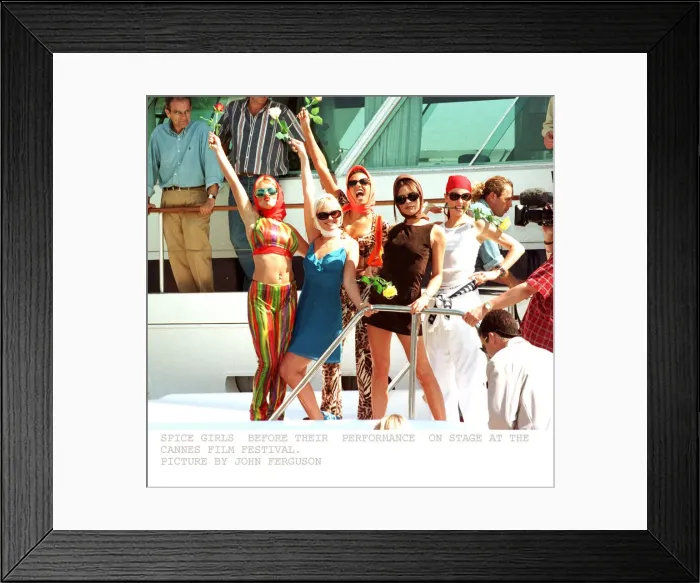 Framed Print : Spice Girls pop group at Cannes Film Festival May 1997 Framed Print : Spice Girls pop group at Cannes Film Festival May 1997