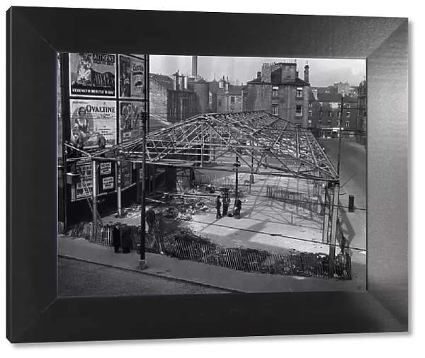 The Barrows shopping market in Kent Street 1954 steel structure just built awaiting