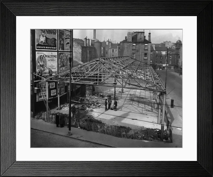 Framed Print : The Barrows shopping market in Kent Street 1954 steel structure just built awaiting Framed Print : The Barrows shopping market in Kent Street 1954 steel structure just built awaiting