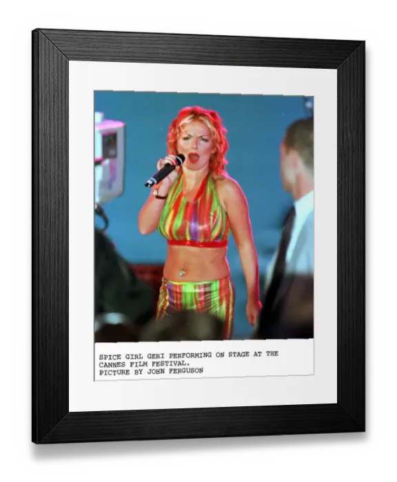 Framed Print : Geri Halliwell ginger spice of pop group Spice Girls at Cannes Film Festival Framed Print : Geri Halliwell ginger spice of pop group Spice Girls at Cannes Film Festival
