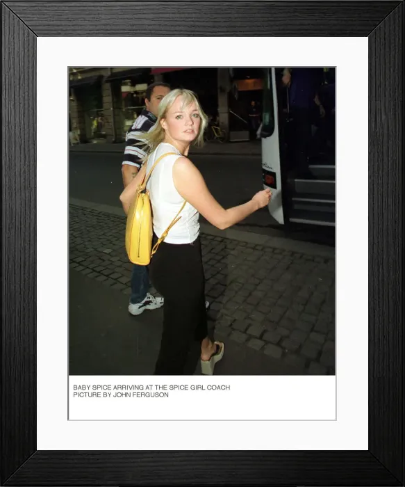 Framed Print : Emma Bunton Baby Spice on tour in Oslo Norway May 1998 with the Spice Girls as news