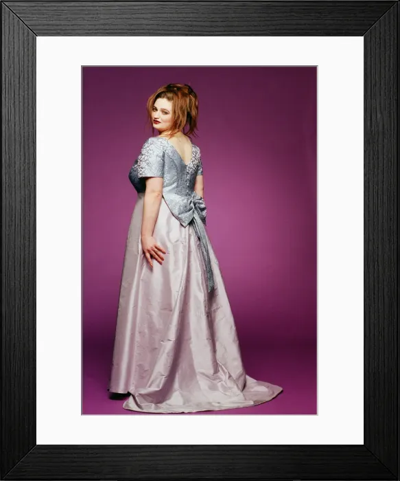 Framed Print : Wedding dress modelled by Heather McKay March 1998 as part of the SECC Bridal Show sister
