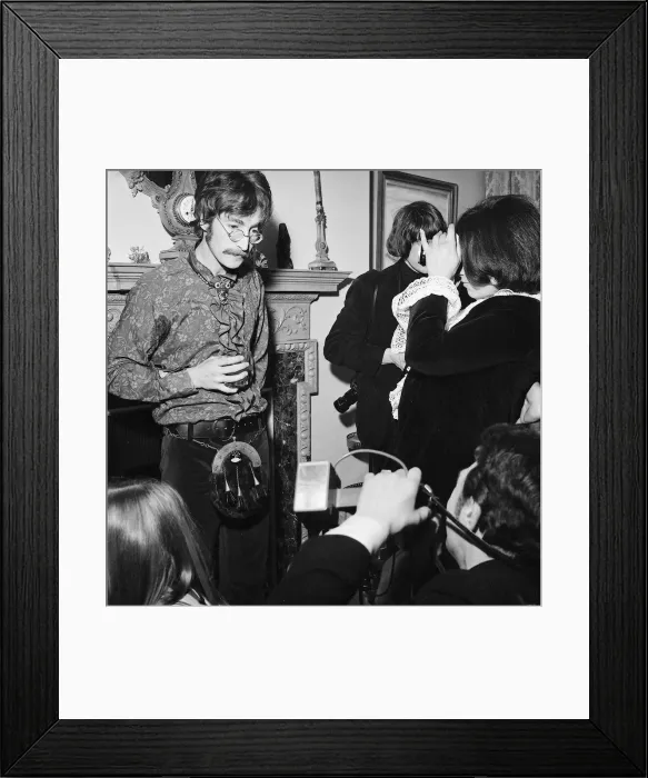 Framed Print : A sporran-wearing John Lennon at the press launch of the latest Beatles album Sgt Framed Print : A sporran-wearing John Lennon at the press launch of the latest Beatles album Sgt