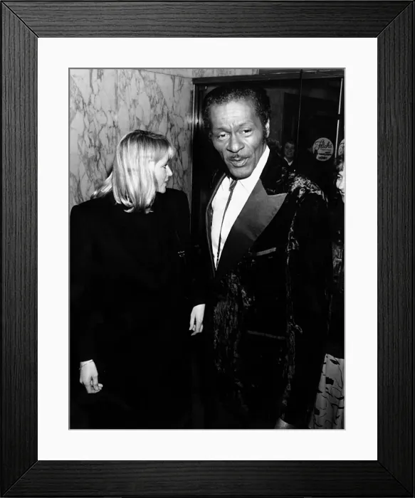 Framed Print : Chuck Berry American pop singer rock and roll 1988 at film premiere Framed Print : Chuck Berry American pop singer rock and roll 1988 at film premiere