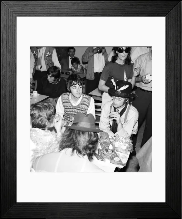 Framed Print : Paul McCartney, George Harrison (back to camera) and John Lennon Framed Print : Paul McCartney, George Harrison (back to camera) and John Lennon