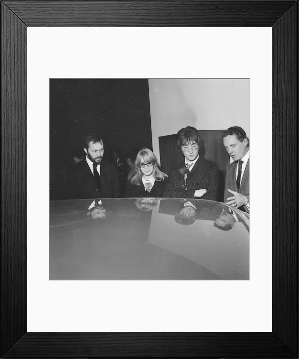Framed Print : The Beatles 1967 John Lennon with wife Cynthia at London motor show Framed Print : The Beatles 1967 John Lennon with wife Cynthia at London motor show