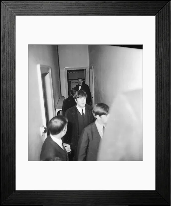 Framed Print : Beatles files 1964 John Lennon backstage after concert in Derbyshire Framed Print : Beatles files 1964 John Lennon backstage after concert in Derbyshire