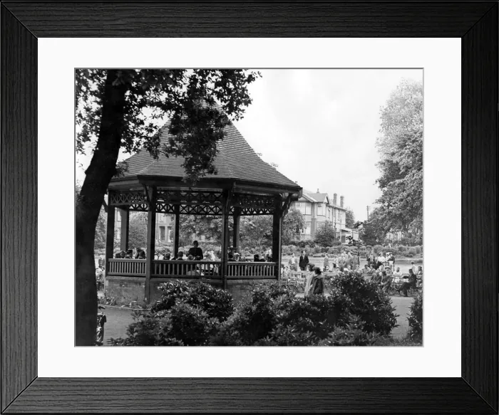 Framed Print : Rugby Town Band playing in Caldecott Park, Rugby. 8th June 1958 Framed Print : Rugby Town Band playing in Caldecott Park, Rugby. 8th June 1958