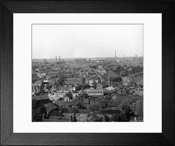 Framed Print : A view of Coventry City centre, which shows Trinity Street under construction circa 1936 Framed Print : A view of Coventry City centre, which shows Trinity Street under construction circa 1936