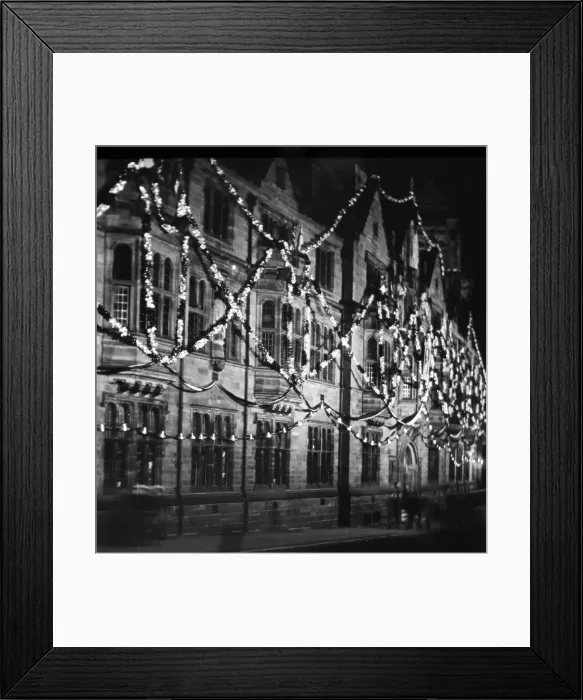 Framed Print : Coventry City Council House, with Christmas bunting in the foreground of the image circa Framed Print : Coventry City Council House, with Christmas bunting in the foreground of the image circa