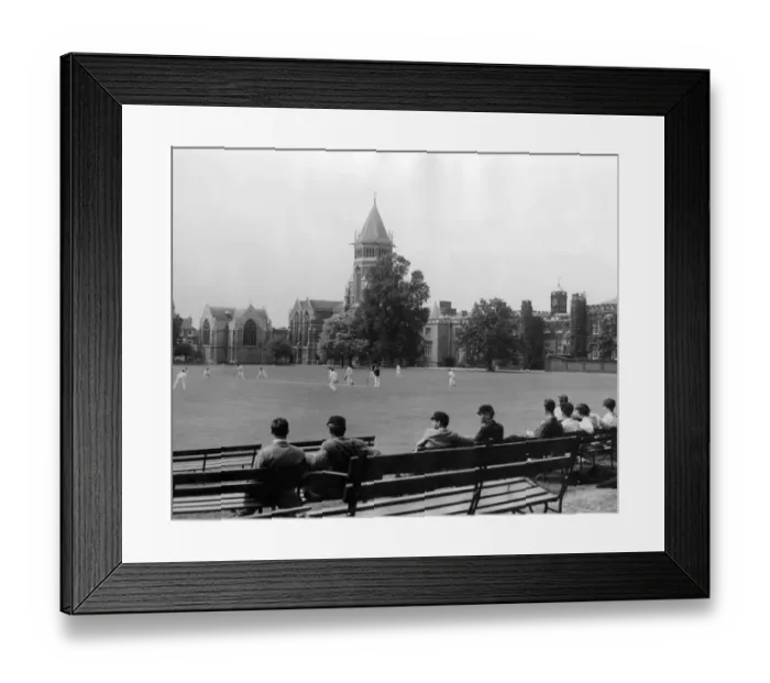 Framed Print : A warm summer afternoon and the crack of leather on willow could be heard during a