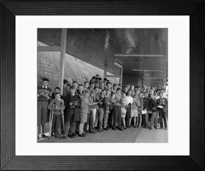 Framed Print : Trainspotters at Coventry railway station going on a special outing