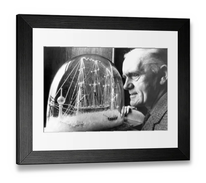 Framed Print : This model of an old sailing ship is made entirely from glass