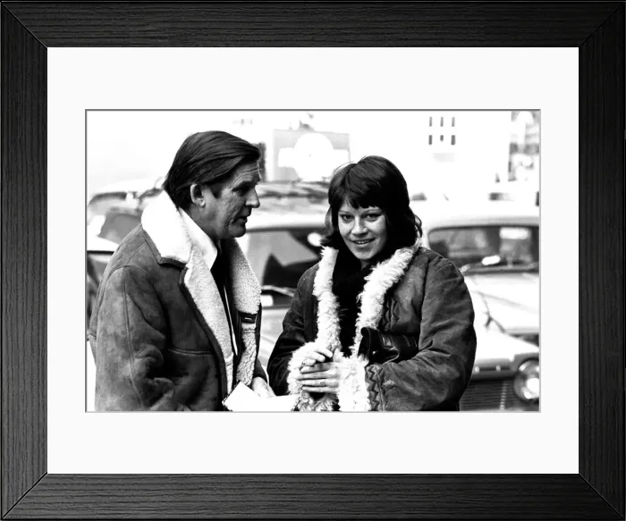 Framed Print : Australian actor Ray Barrett met one of his fans while in Newcastle in March, 1971 Framed Print : Australian actor Ray Barrett met one of his fans while in Newcastle in March, 1971