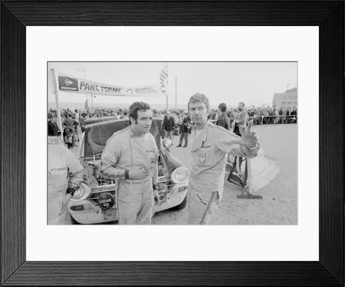 Framed Print : Will Cave & Timo Makinen, Rally Drivers competing in the Daily Mirror