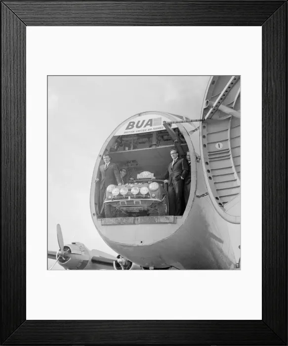 Framed Print : Finnish rally driver Rauno Aaltonen with his winning Monte Carlo rally Mini car Framed Print : Finnish rally driver Rauno Aaltonen with his winning Monte Carlo rally Mini car