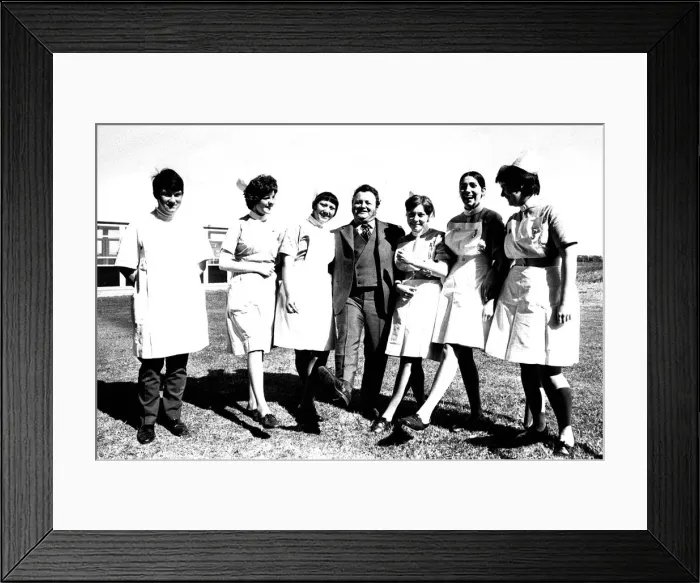 Framed Print : Harry Secombe opened a new do-it-yourself social centre for the staff of South Shields Framed Print : Harry Secombe opened a new do-it-yourself social centre for the staff of South Shields