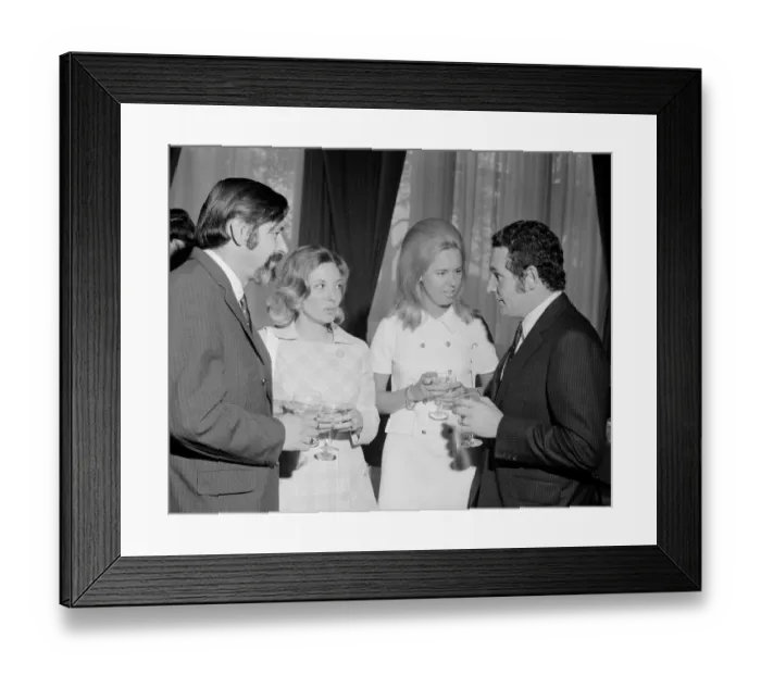 Framed Print : Tony Nash & wife Joan Nash with Paddy Hopkirk & wife Jenny Hopkirk pictured together