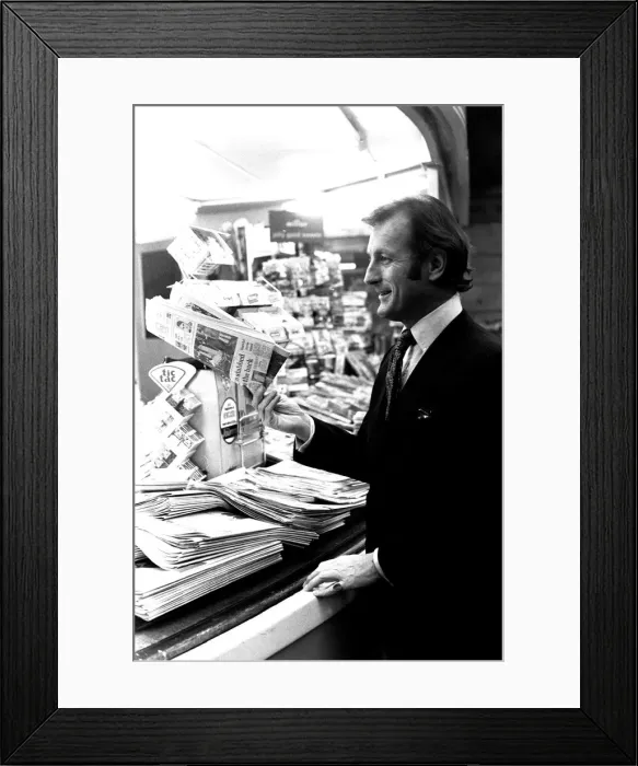 Framed Print : Gerald Harper, star of the TV series Hadleigh, was on Tyneside in November, 1977