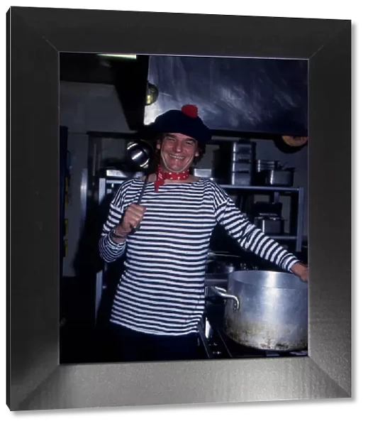 Keith Floyd television chef dressed as Frenchman circa 1990
