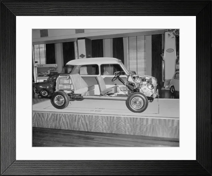 Framed Print : A cut away view showing the interior of the new Austin Seven car