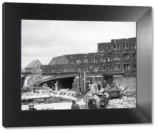 A view of the heavily damaged Coventry and Warwick hopsital after the city was targeted
