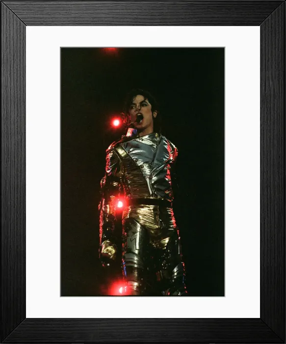 Framed Print : Michael Jackson seen here performing on stage in Sheffield. 10th July 1997