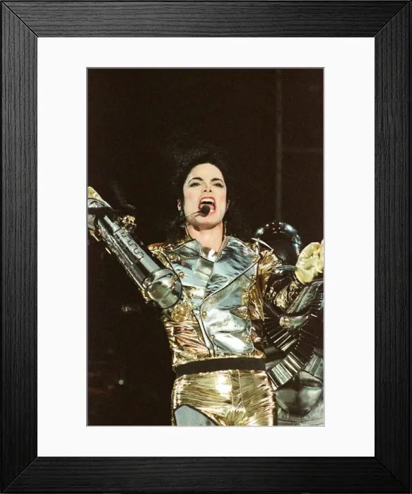 Framed Print : Michael Jackson seen here on stage at Sheffield 10th July 1997
