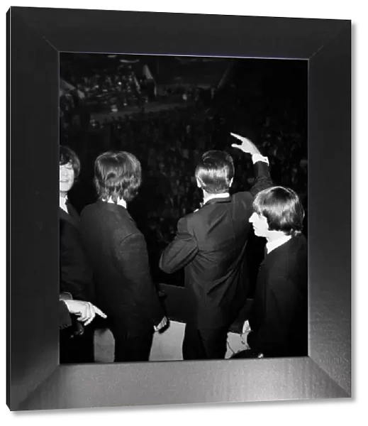 The Beatles on stage at The Daily Mirror Golden Ball. 19th February 1965