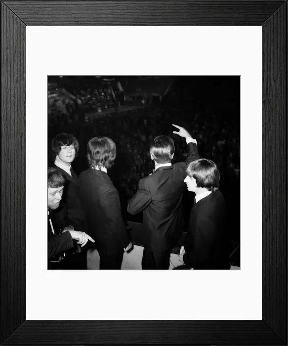 Framed Print : The Beatles on stage at The Daily Mirror Golden Ball. 19th February 1965 Framed Print : The Beatles on stage at The Daily Mirror Golden Ball. 19th February 1965