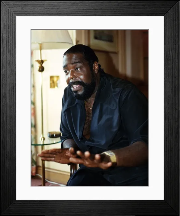 Framed Print : American singer songwriter Barry White. Circa 1992