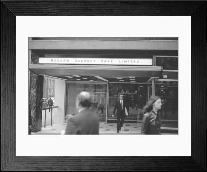 Framed Print : Exterior picture of Moscow Narodny Bank in London September 1971 Framed Print : Exterior picture of Moscow Narodny Bank in London September 1971