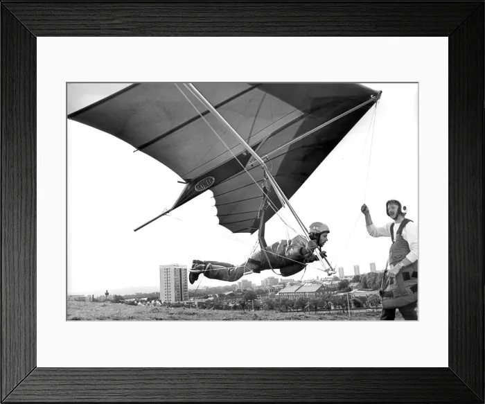 Framed Print : Paul Quinn and John Dixon of the Northumbria Hang Gliding Club during a practice session Framed Print : Paul Quinn and John Dixon of the Northumbria Hang Gliding Club during a practice session
