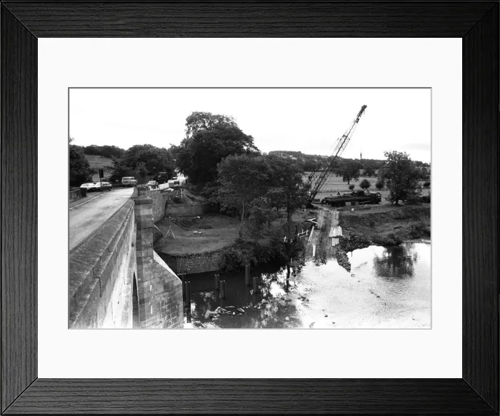 Framed Print : Workmen construct a £250, 000 temporary Bailey bridge over the River Tyne Framed Print : Workmen construct a £250, 000 temporary Bailey bridge over the River Tyne