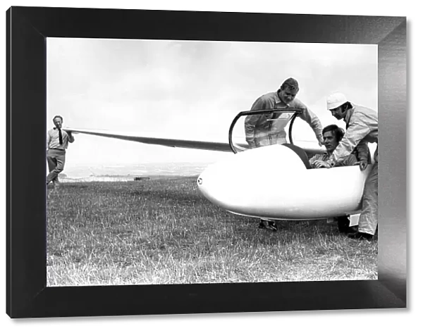 Swiss glider pilot Karl Sheuber came to Northumbria Gliding Club