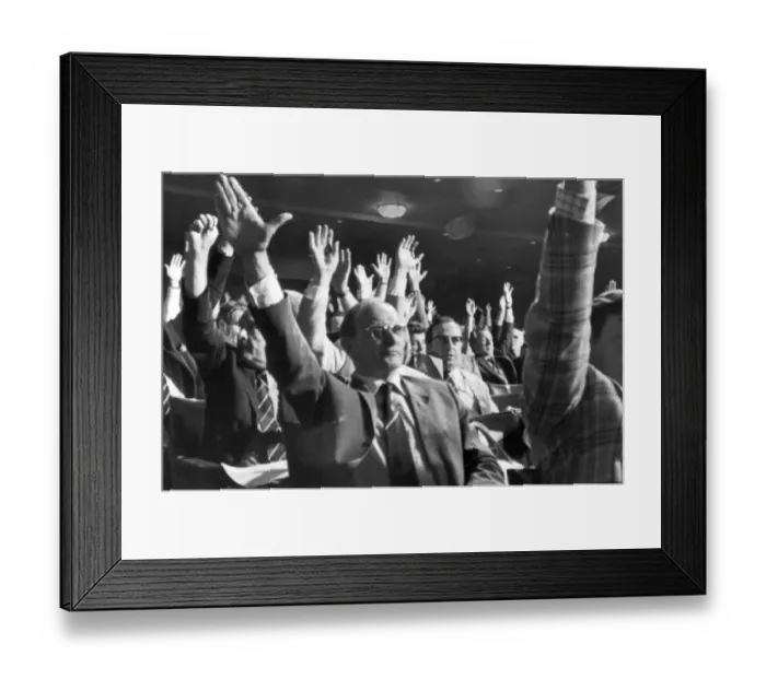Framed Print : Jack Jones chairman of the TGWU union seen here voting at the 107th Annual Trades Union
