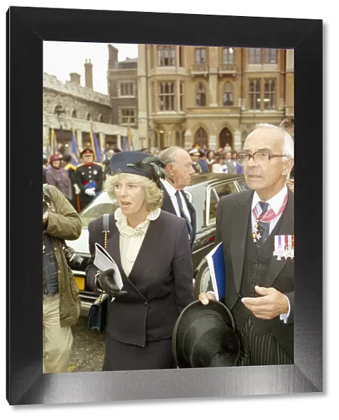 Camilla Parker Bowles seen here leaving Westminster Abbey following a service of