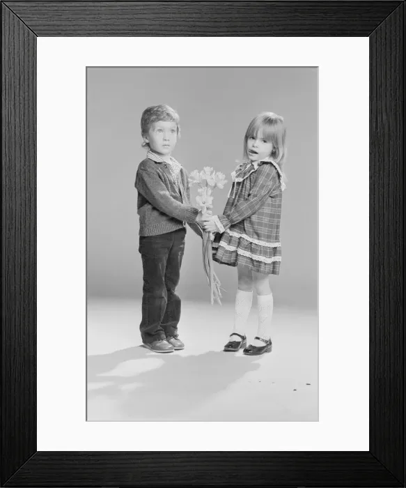 Framed Print : Four year old Ian Ross from Westminster with his Valentine Chantelle Smith from Islington Framed Print : Four year old Ian Ross from Westminster with his Valentine Chantelle Smith from Islington