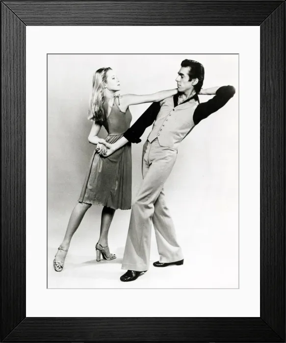 Framed Print : Dancing 2 dancers demonstrate the dance the Tango Hustle from the film Saturday Night
