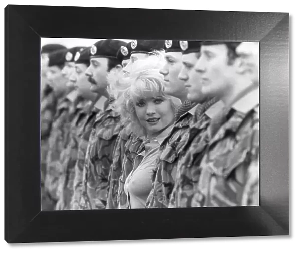 Debbie Watling seen here with members of the 51st Feild Squadron Royal Engineers at their