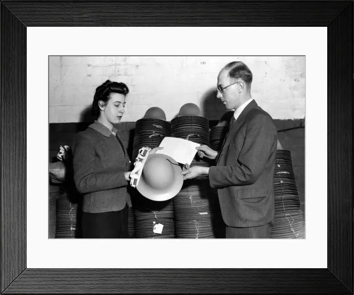 Framed Print : These helmets were worn by Fire watchers and were probably made by Tuck & Blakemore Ltd Framed Print : These helmets were worn by Fire watchers and were probably made by Tuck & Blakemore Ltd