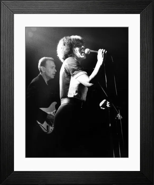 Framed Print : Noel Davies guitarist and singer Pauline Black, the original members of the Two-Tone Framed Print : Noel Davies guitarist and singer Pauline Black, the original members of the Two-Tone