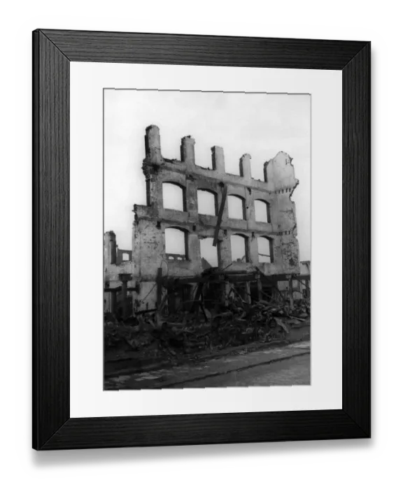 Framed Print : A scene from the suburb of Cheylesmore, Coventry, showing bomb damage to buildings Framed Print : A scene from the suburb of Cheylesmore, Coventry, showing bomb damage to buildings