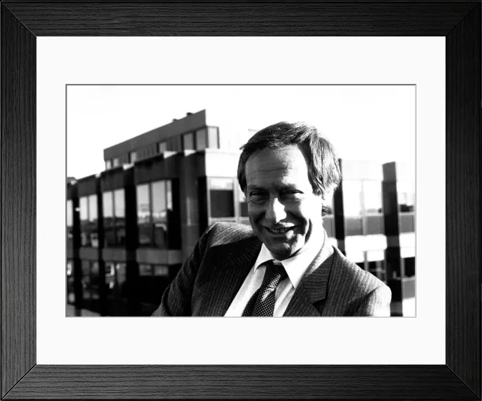 Framed Print : Film critic Barry Norman pictured on the roof of Thomson House