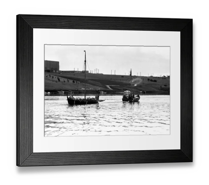 Framed Print : A Viking longboat on the river Tyne for the Newcastle Regatta in July 1980 Framed Print : A Viking longboat on the river Tyne for the Newcastle Regatta in July 1980
