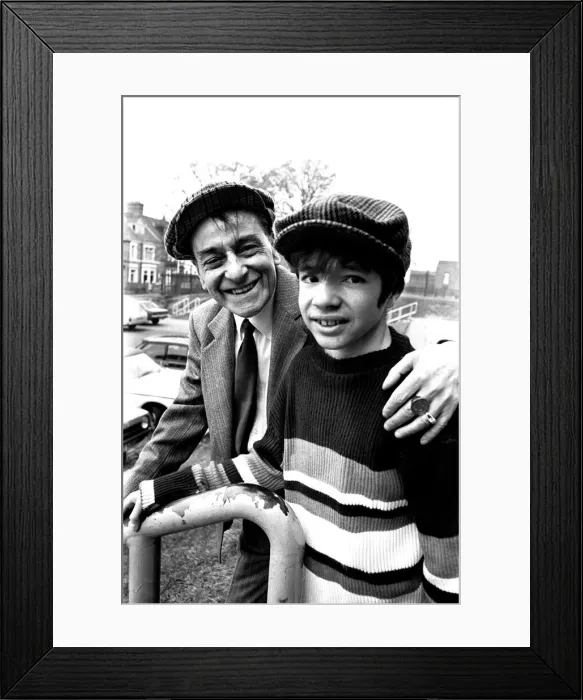 Framed Print : The Little Waster'comedian Bobby Thompson with Steven O Keefe, aged 15